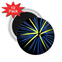 Fireworks Blue Green Black Happy New Year 2 25  Magnets (10 Pack)  by Mariart