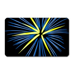 Fireworks Blue Green Black Happy New Year Magnet (rectangular) by Mariart