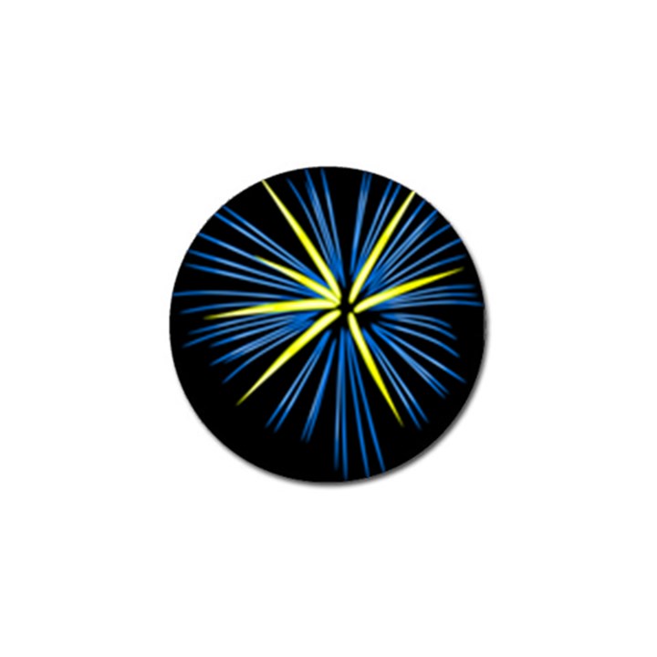 Fireworks Blue Green Black Happy New Year Golf Ball Marker (10 pack)