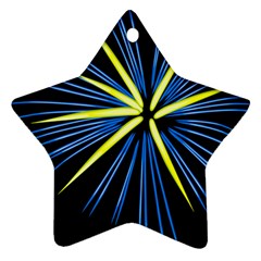 Fireworks Blue Green Black Happy New Year Star Ornament (two Sides) by Mariart