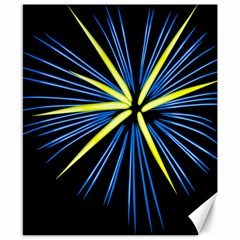 Fireworks Blue Green Black Happy New Year Canvas 8  X 10  by Mariart