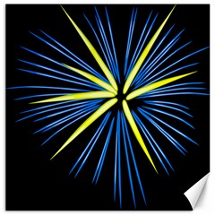 Fireworks Blue Green Black Happy New Year Canvas 12  X 12  