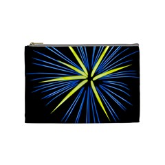 Fireworks Blue Green Black Happy New Year Cosmetic Bag (medium) 