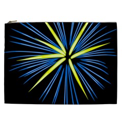 Fireworks Blue Green Black Happy New Year Cosmetic Bag (xxl) 