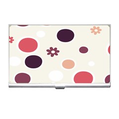 Polka Dots Flower Floral Rainbow Business Card Holders by Mariart