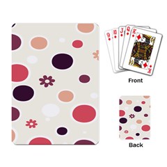 Polka Dots Flower Floral Rainbow Playing Card by Mariart