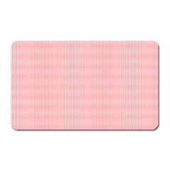 Red Polka Dots Line Spot Magnet (rectangular) by Mariart