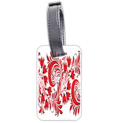 Red Flower Floral Leaf Luggage Tags (one Side) 