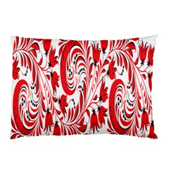 Red Flower Floral Leaf Pillow Case (two Sides) by Mariart