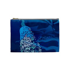 Peacock Bird Blue Animals Cosmetic Bag (medium) 