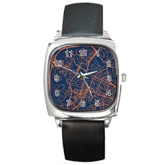 Virginia Map Art City Square Metal Watch by Mariart