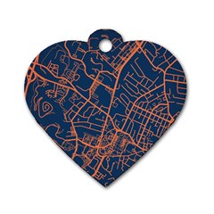 Virginia Map Art City Dog Tag Heart (two Sides) by Mariart