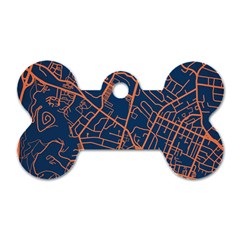 Virginia Map Art City Dog Tag Bone (two Sides) by Mariart