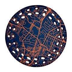 Virginia Map Art City Round Filigree Ornament (two Sides) by Mariart