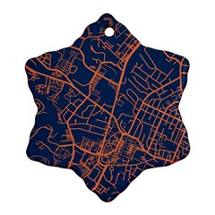 Virginia Map Art City Snowflake Ornament (two Sides)