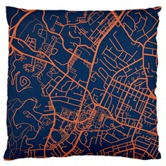 Virginia Map Art City Large Cushion Case (two Sides)