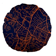 Virginia Map Art City Large 18  Premium Round Cushions