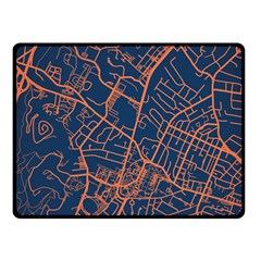 Virginia Map Art City Double Sided Fleece Blanket (small) 