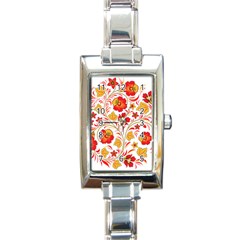 Wreaths Flower Floral Sexy Red Sunflower Star Rose Rectangle Italian Charm Watch by Mariart