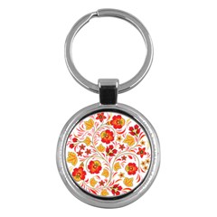 Wreaths Flower Floral Sexy Red Sunflower Star Rose Key Chains (round)  by Mariart