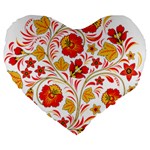 Wreaths Flower Floral Sexy Red Sunflower Star Rose Large 19  Premium Flano Heart Shape Cushions Front