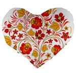 Wreaths Flower Floral Sexy Red Sunflower Star Rose Large 19  Premium Flano Heart Shape Cushions Back