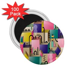 Magazine Balance Plaid Rainbow 2 25  Magnets (100 Pack)  by Mariart