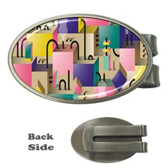 Magazine Balance Plaid Rainbow Money Clips (oval)  by Mariart