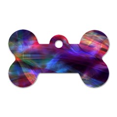 Abstract Shiny Night Lights 7 Dog Tag Bone (Two Sides)