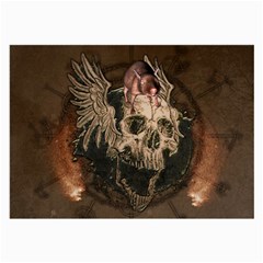 Awesome Creepy Skull With Rat And Wings Large Glasses Cloth