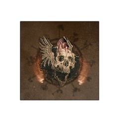 Awesome Creepy Skull With Rat And Wings Satin Bandana Scarf