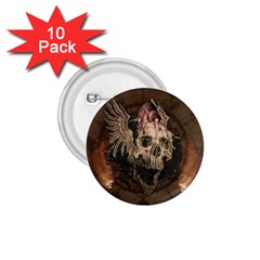 Awesome Creepy Skull With Rat And Wings 1 75  Buttons (10 Pack) by FantasyWorld7