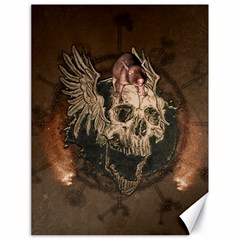 Awesome Creepy Skull With Rat And Wings Canvas 18  x 24  