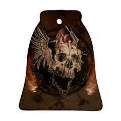 Awesome Creepy Skull With Rat And Wings Ornament (Bell)
