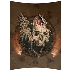 Awesome Creepy Skull With Rat And Wings Back Support Cushion