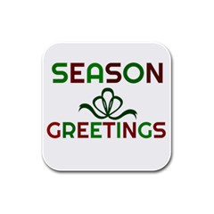 Season Greetings Rubber Square Coaster (4 Pack)  by Colorfulart23