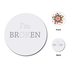 I Am Ok - Broken Playing Cards (round)  by Valentinaart