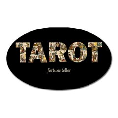 Tarot Fortune Teller Oval Magnet by Valentinaart