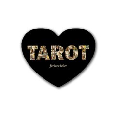 Tarot Fortune Teller Rubber Coaster (heart)  by Valentinaart