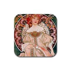 Alfons Mucha   F  Champenois Imprimeur ¨|diteur Rubber Coaster (square)  by NouveauDesign