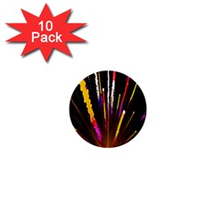 Seamless Colorful Light Fireworks Sky Black Ultra 1  Mini Buttons (10 pack) 