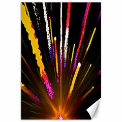 Seamless Colorful Light Fireworks Sky Black Ultra Canvas 12  x 18  