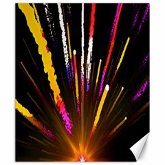 Seamless Colorful Light Fireworks Sky Black Ultra Canvas 20  x 24  