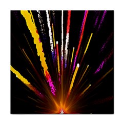 Seamless Colorful Light Fireworks Sky Black Ultra Face Towel