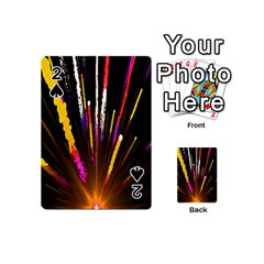 Seamless Colorful Light Fireworks Sky Black Ultra Playing Cards 54 (Mini) 