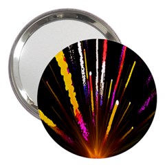 Seamless Colorful Light Fireworks Sky Black Ultra 3  Handbag Mirrors