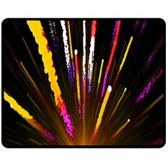 Seamless Colorful Light Fireworks Sky Black Ultra Double Sided Fleece Blanket (Medium) 