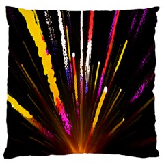 Seamless Colorful Light Fireworks Sky Black Ultra Large Flano Cushion Case (One Side)