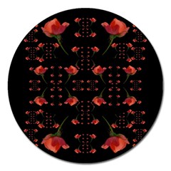 Roses From The Fantasy Garden Magnet 5  (round) by pepitasart