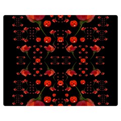 Pumkins And Roses From The Fantasy Garden Double Sided Flano Blanket (medium)  by pepitasart